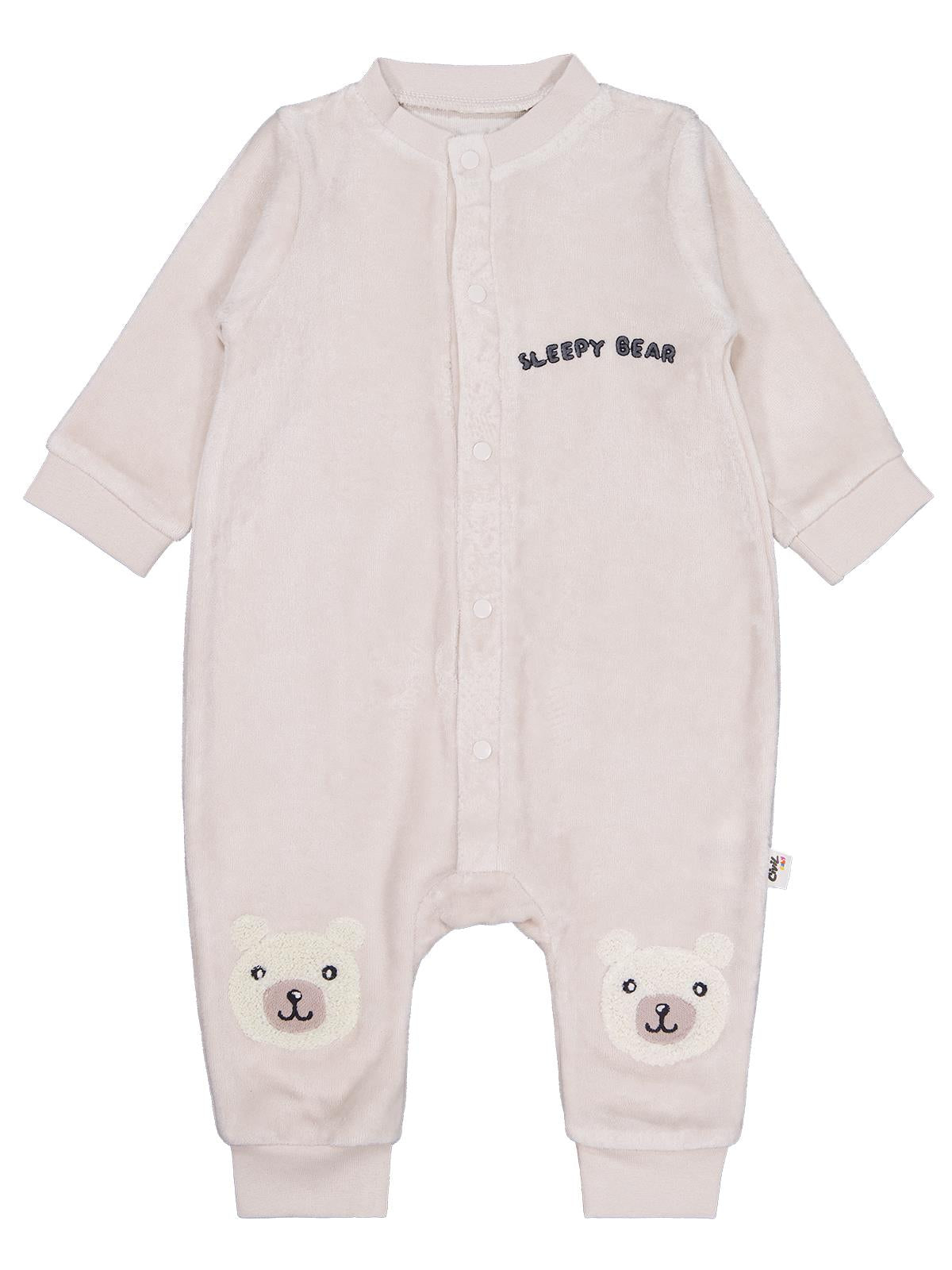Civil Baby Ayıcık Nakışlı 6-18 Ay Tulum - Bej