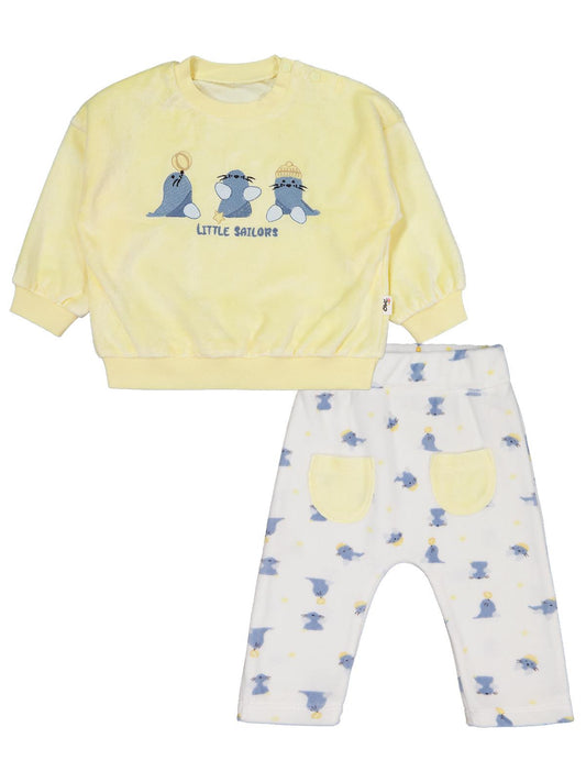 Civil Baby Lıttle Saılors Nakışlı 6-18 Ay Takım - Sarı