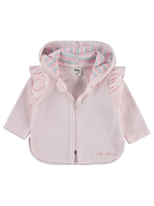 Civil Baby Kol Fırfırlı 6-18 Ay Hırka - Pembe