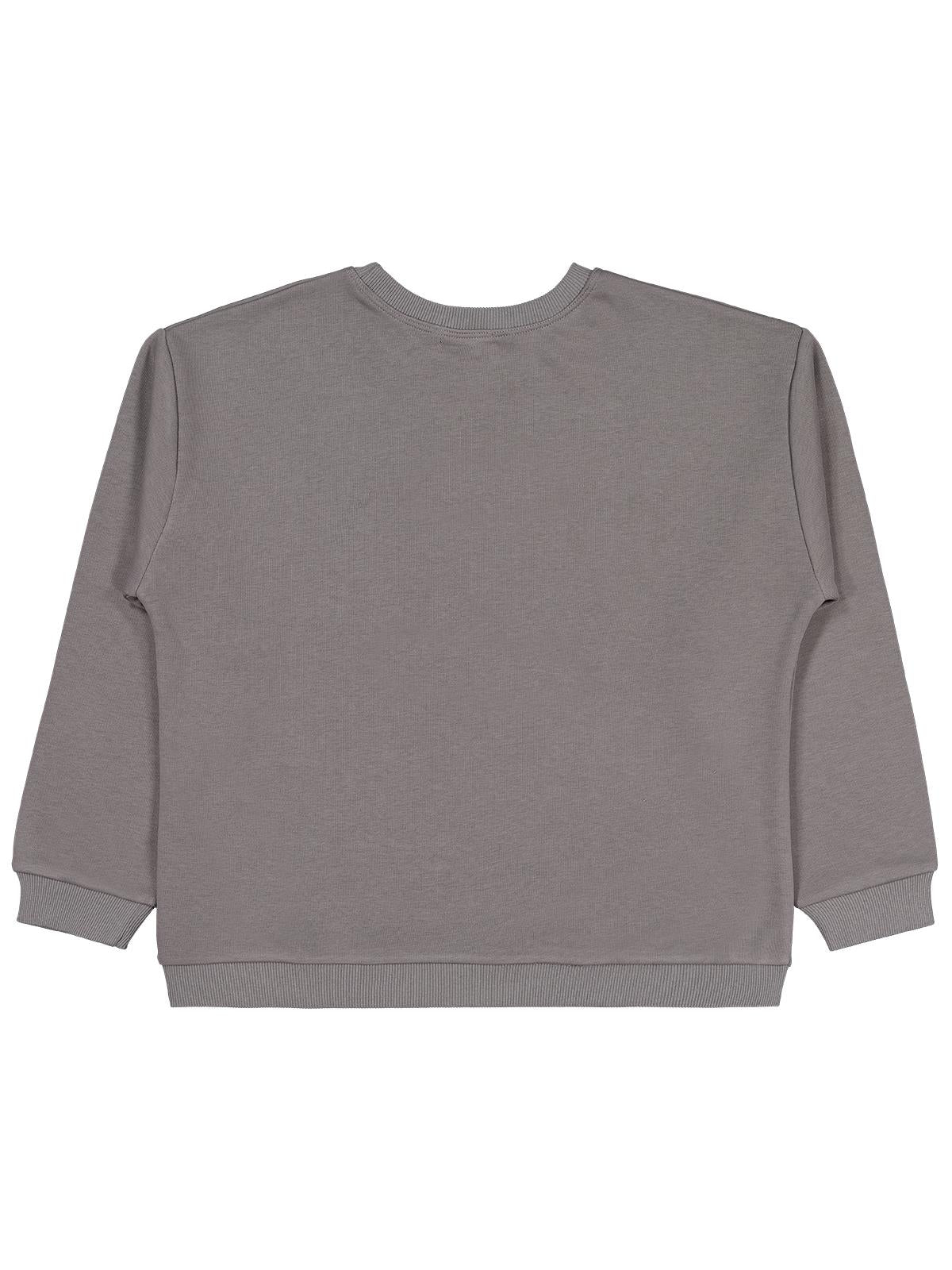 Civil Erkek Çocuk Ayı Nakışlı Sweatshirt | 3 İp Uzun Kol | Okul Kreş ve Günlük Kullanım - Gri