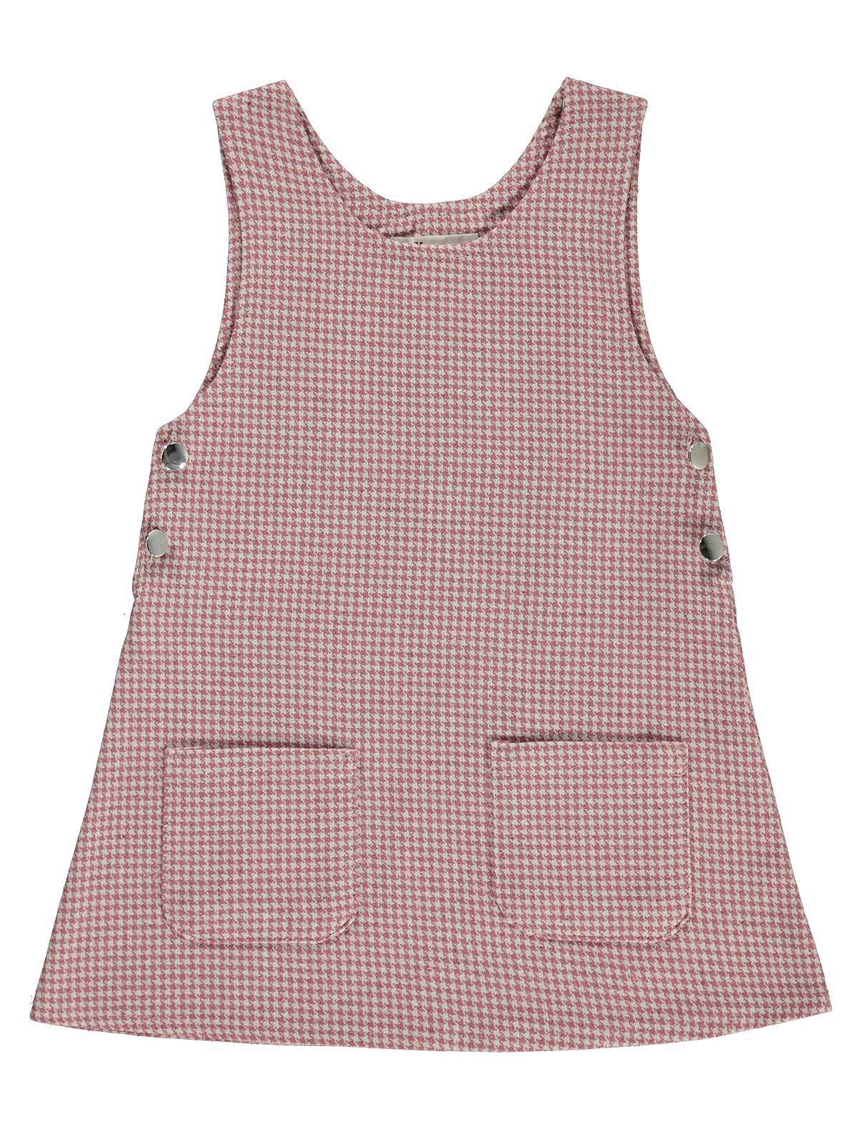 Civil Girls Yakası Pomponlu 2-5 Yaş Elbise - Pembe