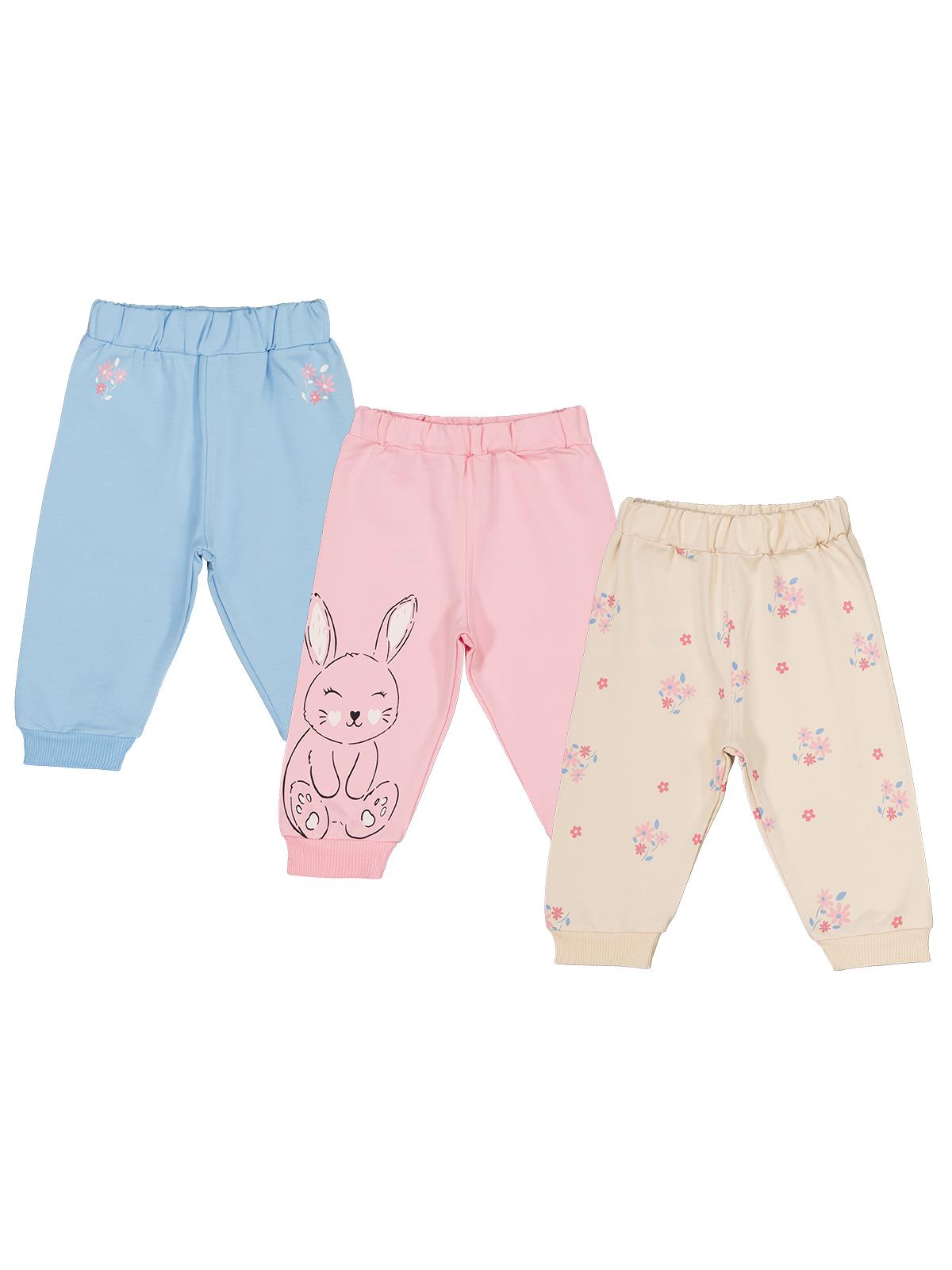 Civil Baby Tavşan Baskılı 3'lü Set 6-18 Ay Eşofman Altı