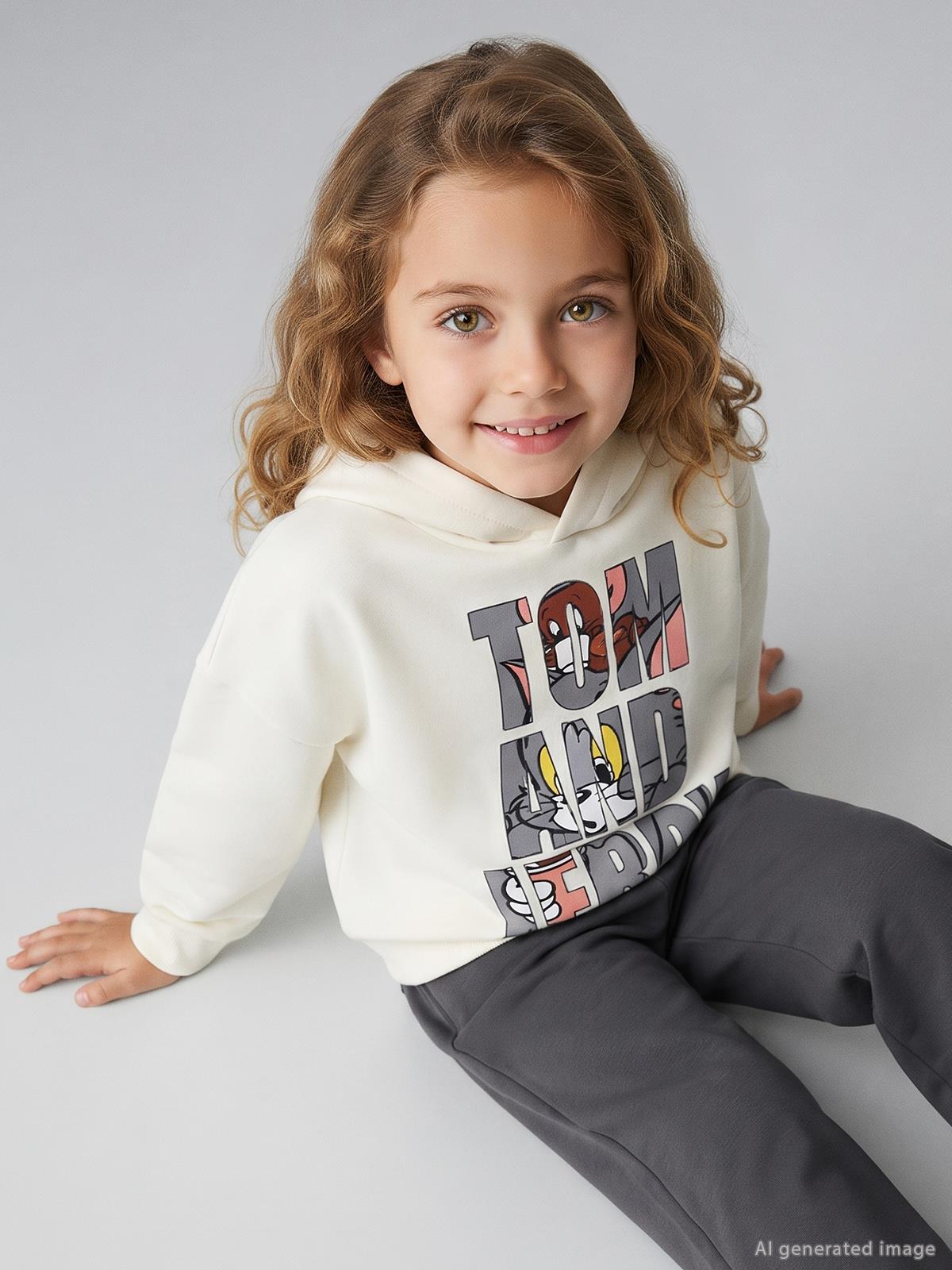 Tom And Jerry 2-5 Yaş Sweatshirt - Ekru