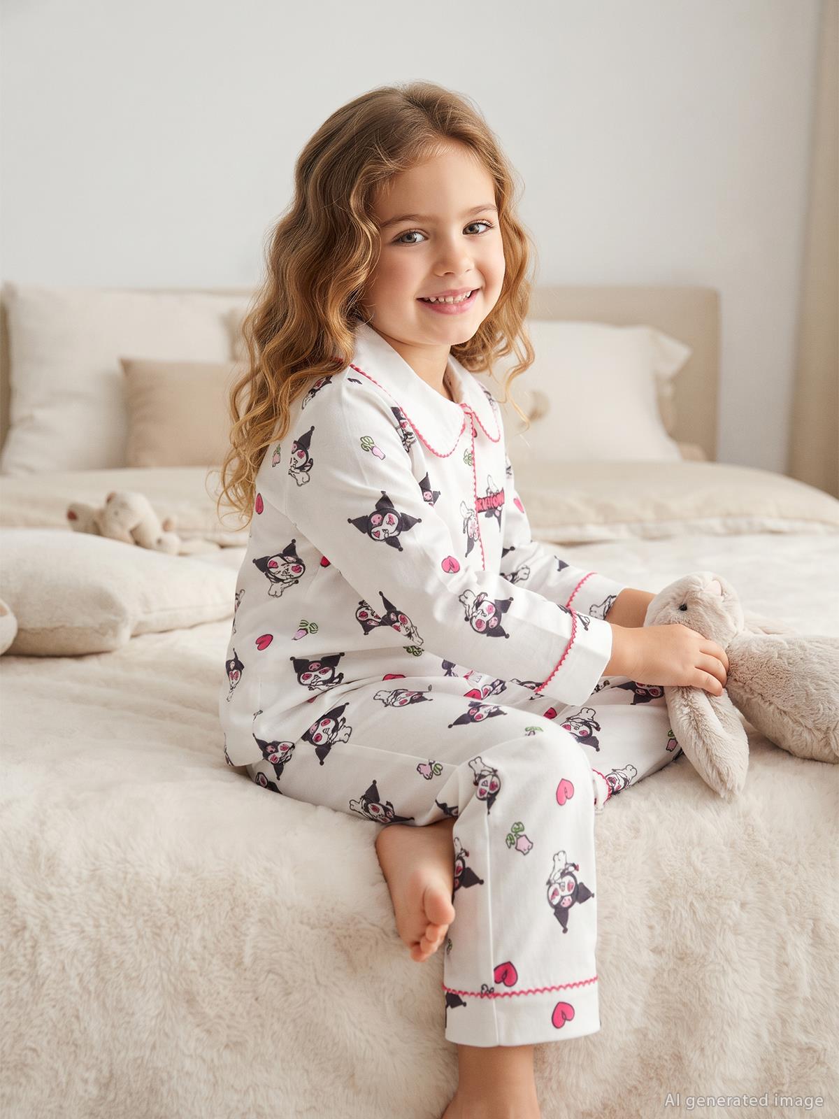 Kuromi 2-5 Yaş Pijama Takımı - Ekru