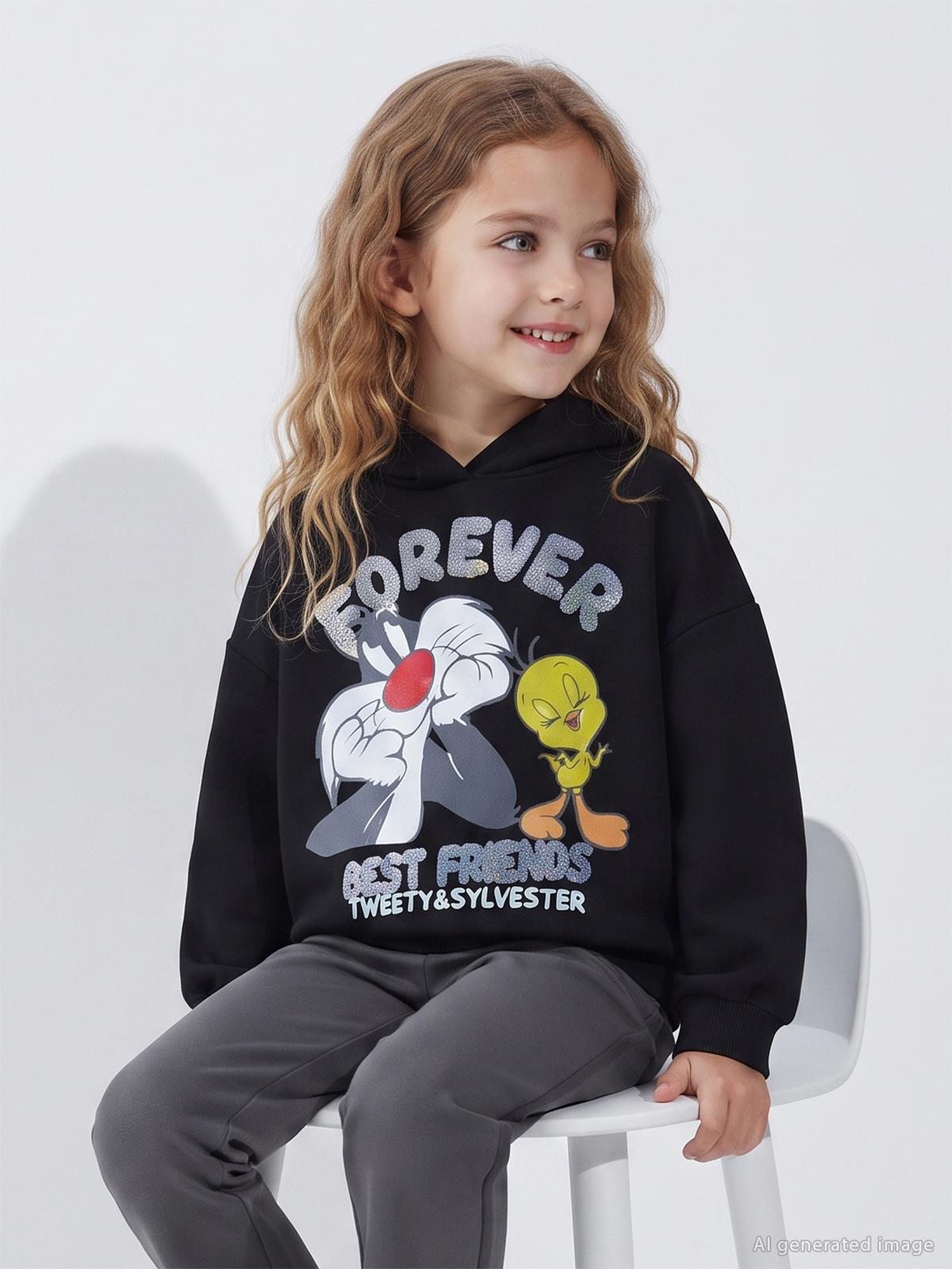 Looney Tunes 2-5 Yaş Sweatshirt - Siyah