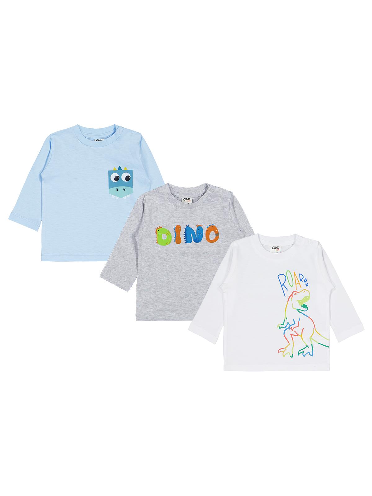 Civil Baby Dıno Baskılı 3'lü Set 6-18 Ay Sweatshirt