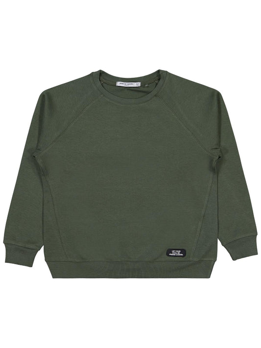 Pierre Cardin Armalı Sweatshirt | Çelik İnterlok Uzun Kol | Okul Kreş ve Günlük Kullanım - Haki