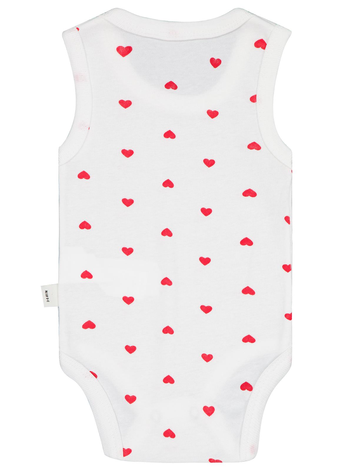 Civil Baby Kalp Baskılı 1-36 Ay Çıtçıtlı Badi - Ekru