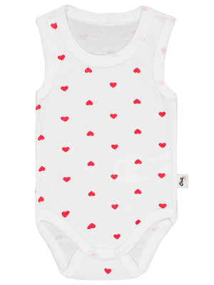 Civil Baby Kalp Baskılı 1-36 Ay Çıtçıtlı Badi - Ekru
