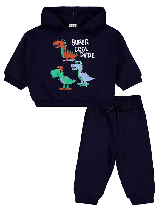 Civil Baby Dinozor Baskılı 6-18 Ay Takım - Lacivert