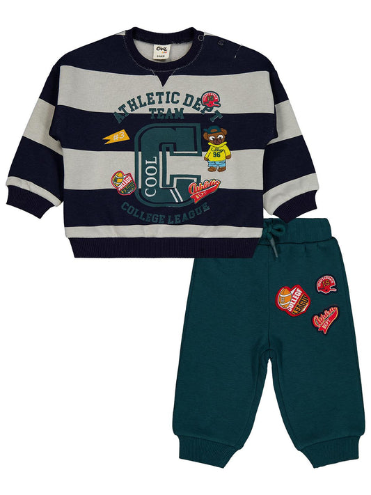 Civil Baby Çizgili 6-18 Ay Takım - Lacivert