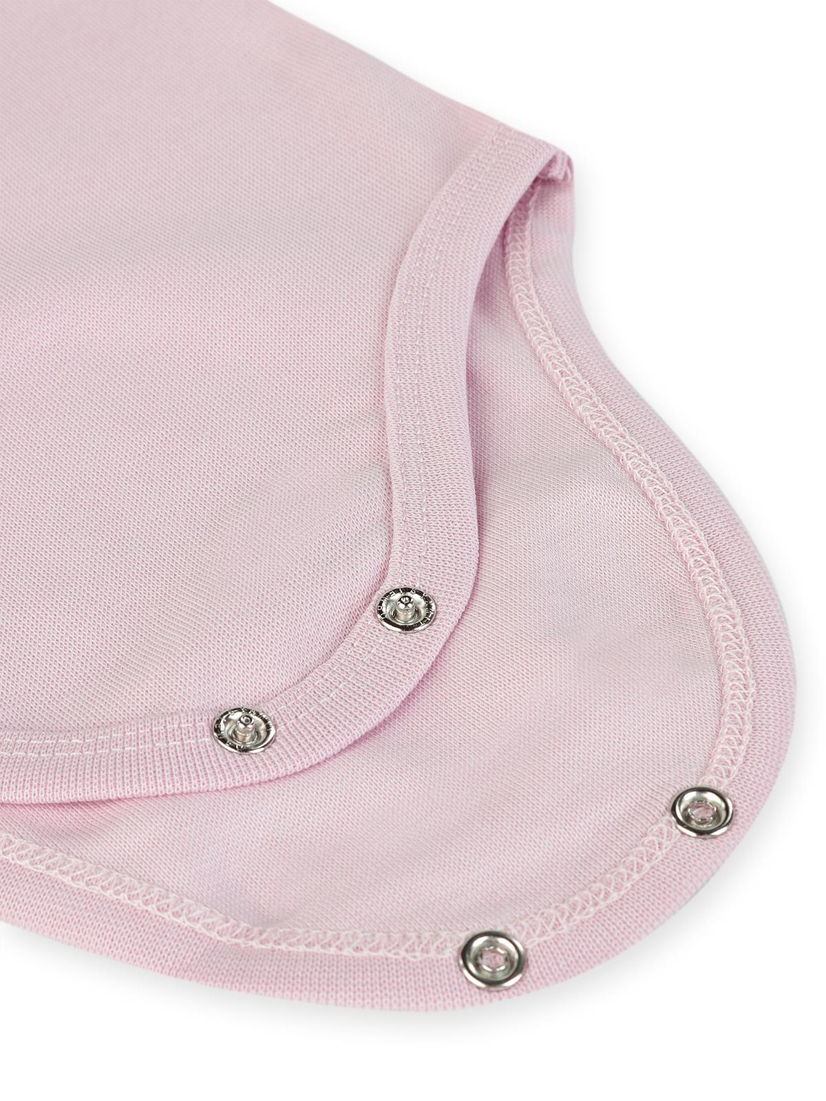 Civil Baby 5 li Organik Sıfır Kol  Çıtçıtlı Badi - Pembe