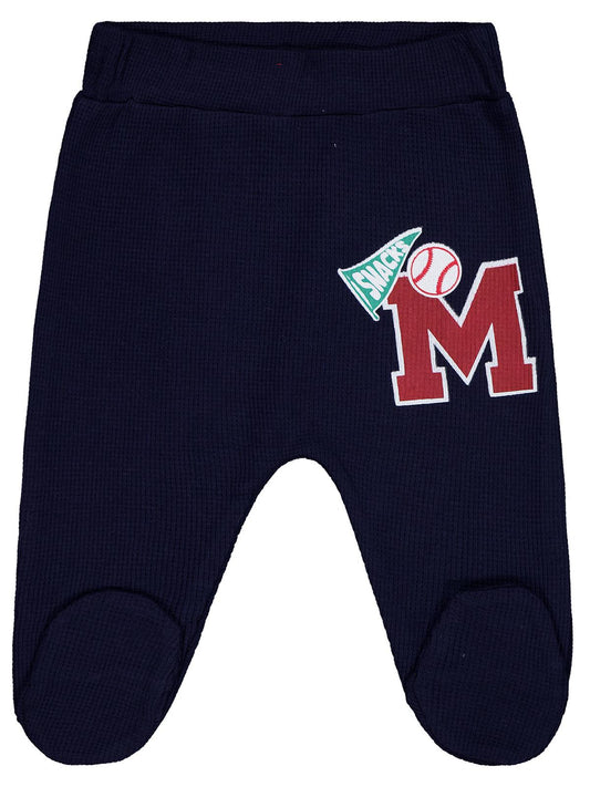 Civil Baby M Baskılı 1-9 Ay Tek Alt Bebe - Lacivert