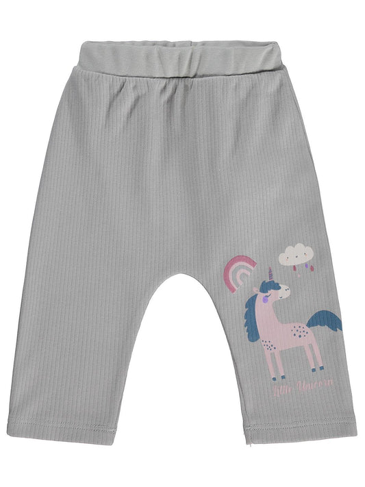 Civil Baby Unicorn Baskılı 6-18 Ay Tek Alt Bebe - Gri