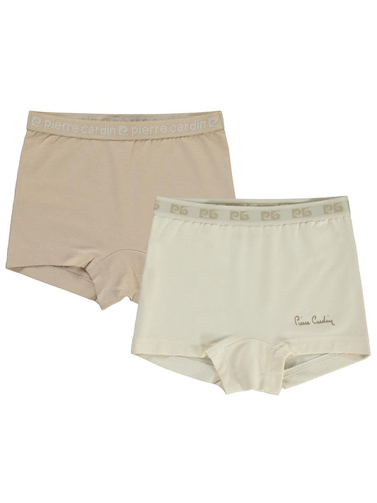 Pierre Cardin Kız Çocuk 2'li Boxer | Modal Baskılı | Okul Kreş ve Günlük Kullanım