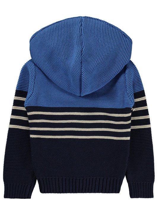 Civil Baby Çizgili Kulaklı 6-18 Ay Hırka - Lacivert