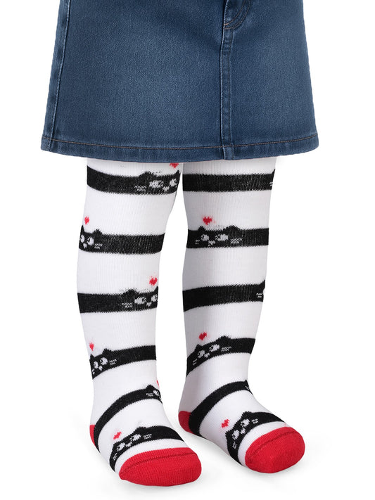 Civil Baby Cat 6-18 Ay Bebek Kız Külotlu Çorap - Beyaz