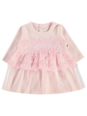Civil Baby Fırfır Tüllü 3-12 Ay Elbise - Pembe