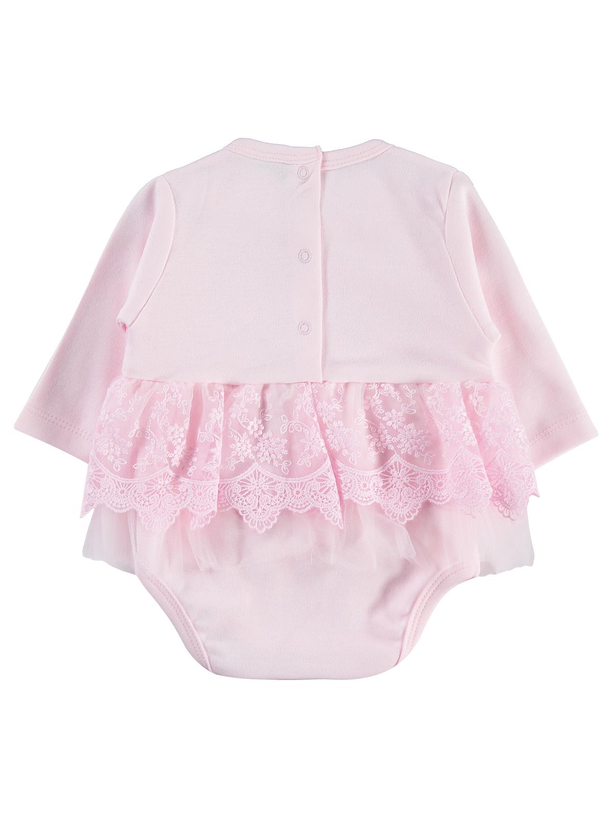 Civil Baby Fırfır Tüllü 3-12 Ay Çıtçıtlı Badi - Pembe