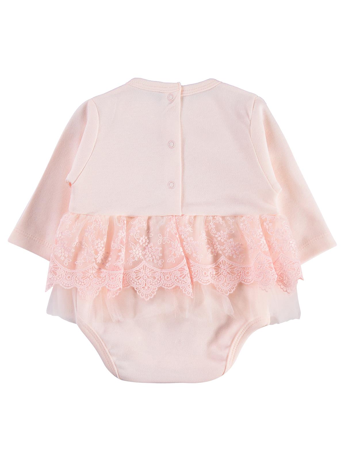 Civil Baby Fırfır Tüllü 3-12 Ay Çıtçıtlı Badi - Pembe