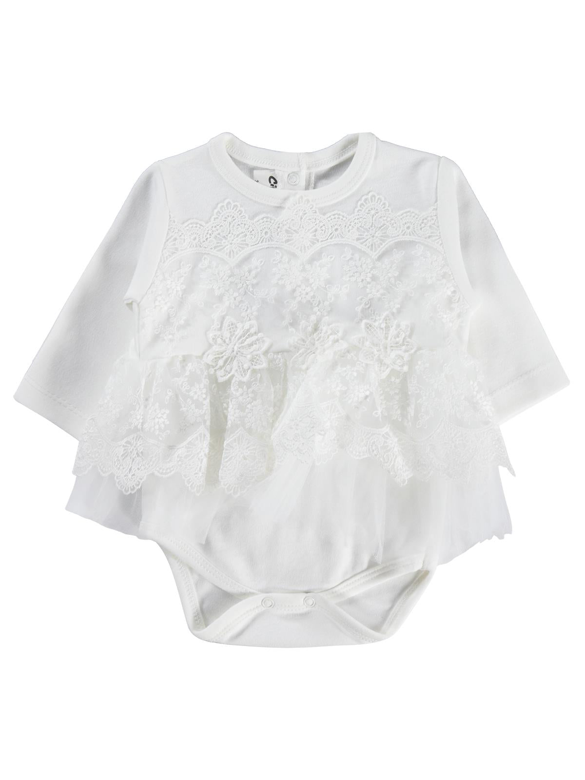 Civil Baby Fırfır Tüllü 3-12 Ay Çıtçıtlı Badi - Pembe
