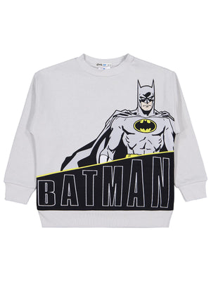 Batman Baskılı 6-9 Yaş Sweatshirt - Gri