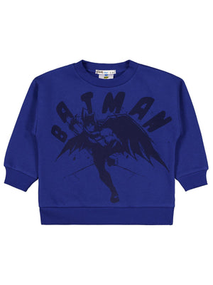 Batman Karartma Baskılı 2-5 Yaş Sweatshirt - Mavi
