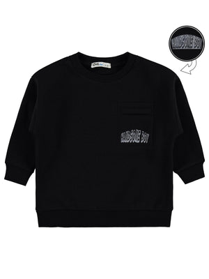 Civil Boys Hnadsome Baskılı 2-5 Yaş Sweatshirt - Siyah