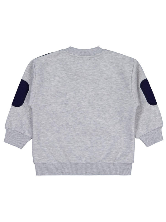 Civil Erkek Çocuk Camp Baskılı Sweatshirt | 3 İp Uzun Kol | Okul Kreş ve Günlük Kullanım - Gri