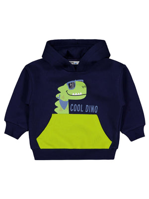 Civil Boys Dino Baskılı 2-5 Yaş Sweatshirt - Lacivert