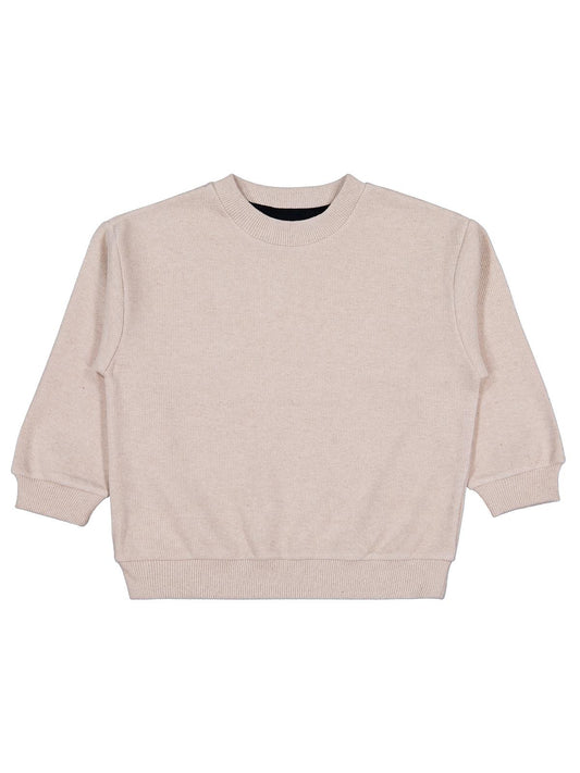 Civil Boys Erkek Çocuk Basic Selanik Sweatshirt | Selanik Uzun Kol | Okul Kreş ve Günlük Kullanım - Ekru