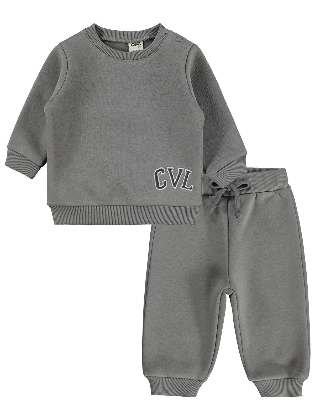 Civil Baby Cvl Nakışlı 6-18 Ay Takım - Gri
