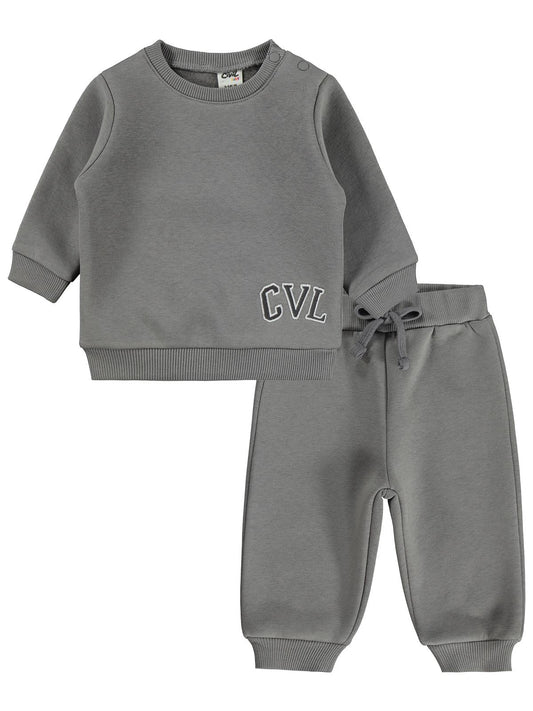 Civil Baby Cvl Nakışlı 6-18 Ay Takım - Gri
