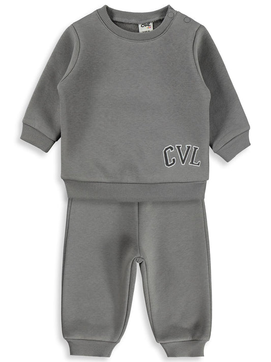Civil Baby Cvl Nakışlı 6-18 Ay Takım - Gri