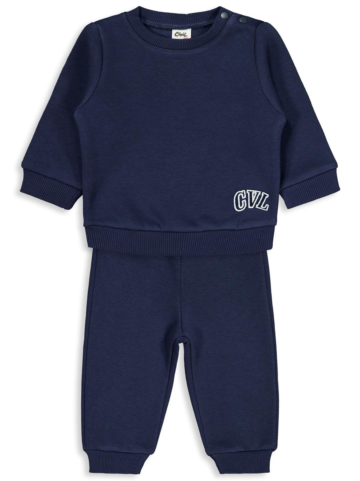 Civil Baby Cvl Nakışlı 6-18 Ay Takım - Lacivert