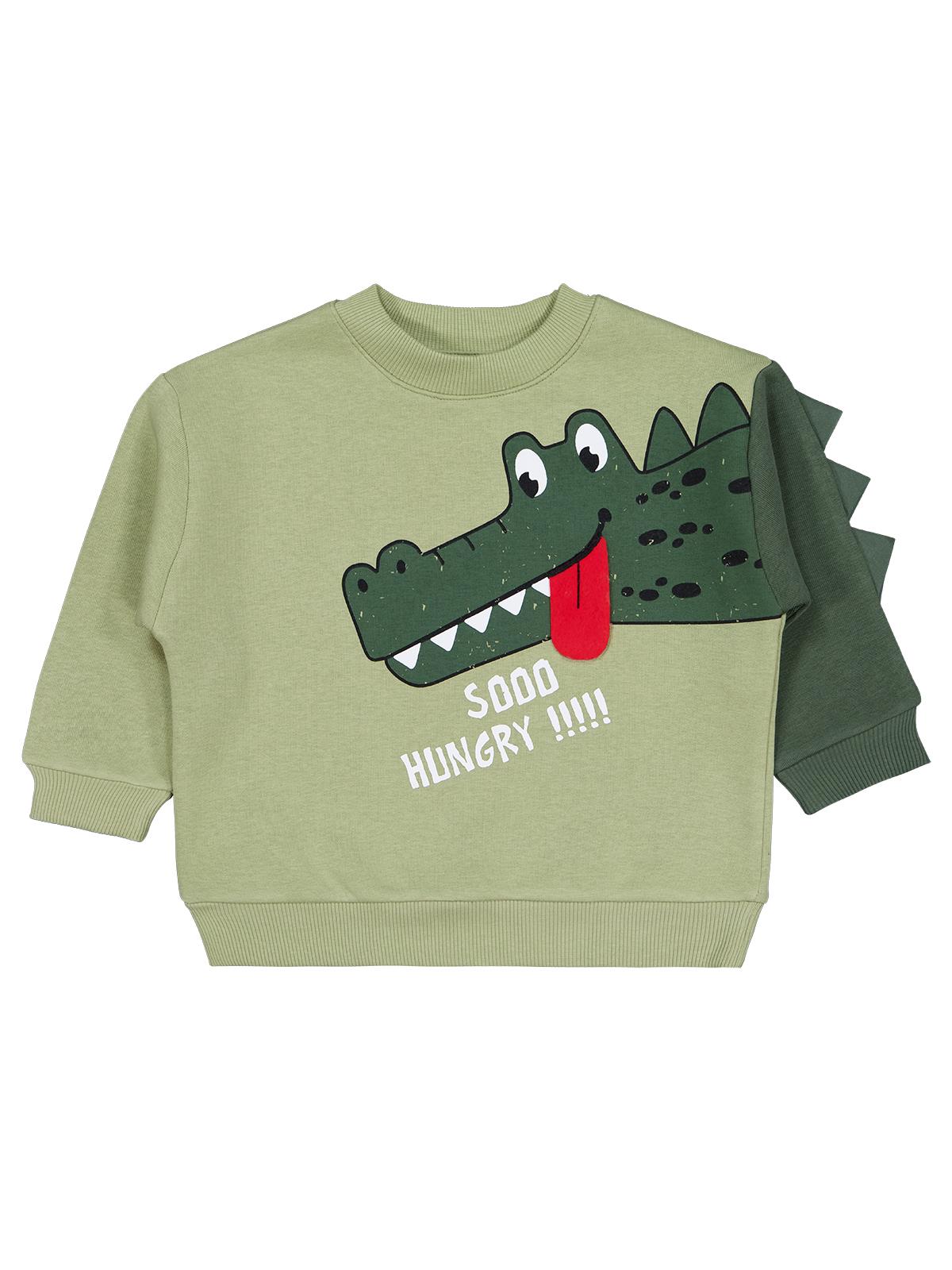 Civil Boys Sooo Hungry Baskılı 2-5 Yaş Sweatshirt - Haki