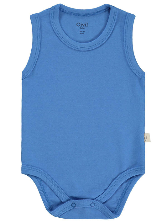 Civil Baby 3'lü Düz Sıfır Kol 3-36 Ay Çıtçıtlı Badi - Turuncu