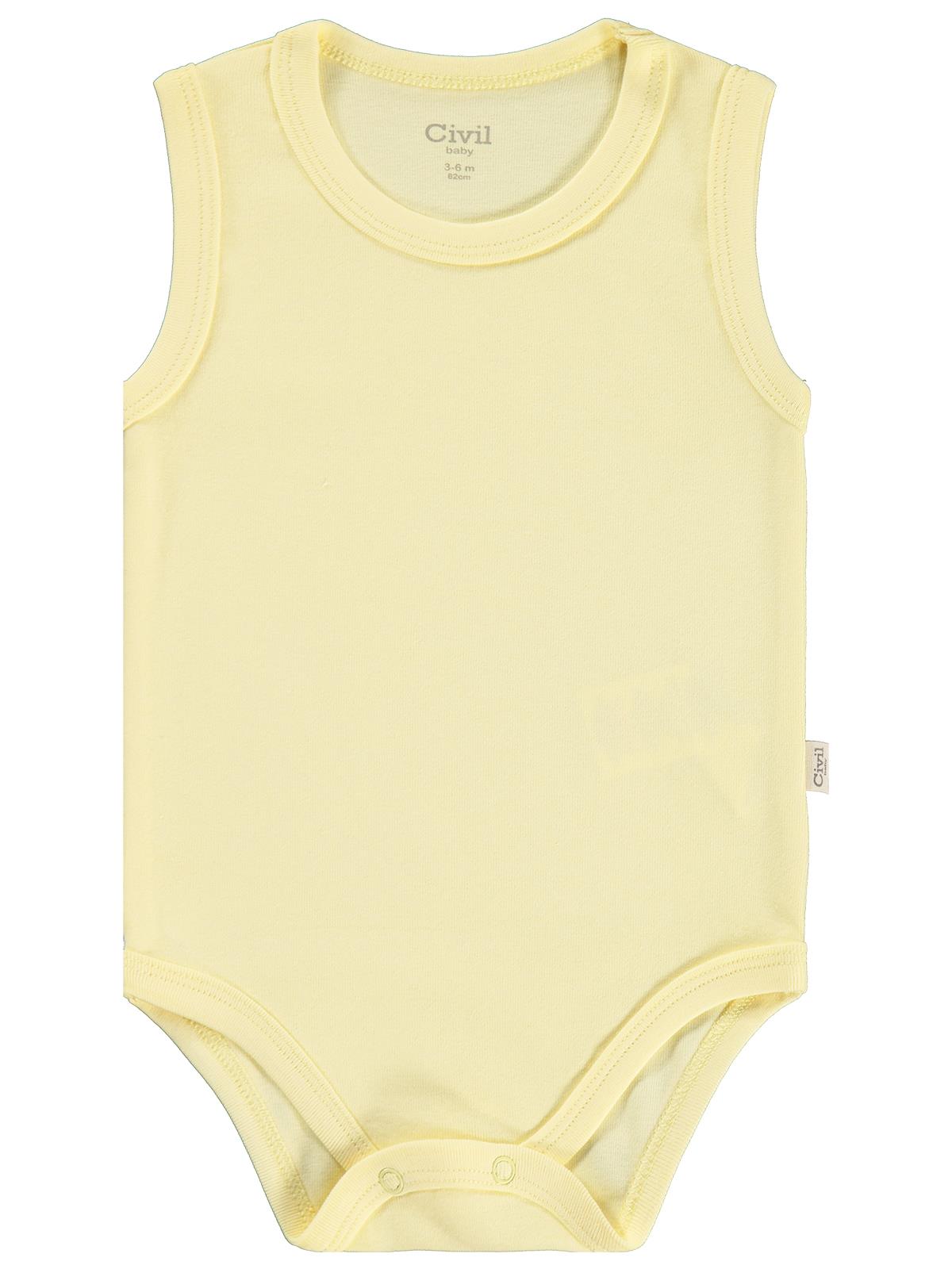 Civil Baby 3'lü Düz Sıfır Kol 3-36 Ay Çıtçıtlı Badi - Pembe
