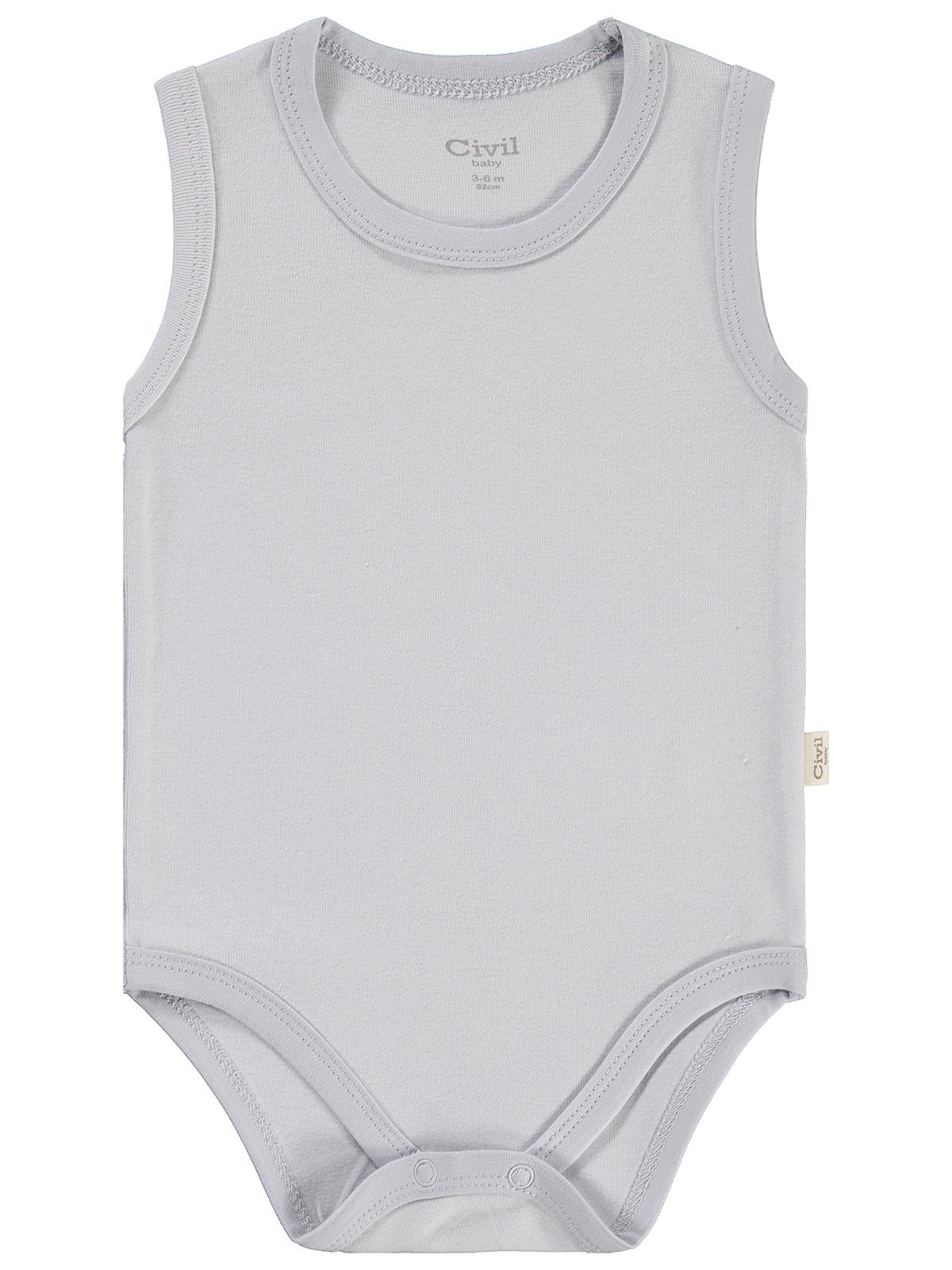 Civil Baby 3'lü Düz Sıfır Kol 3-36 Ay Çıtçıtlı Badi - Pembe