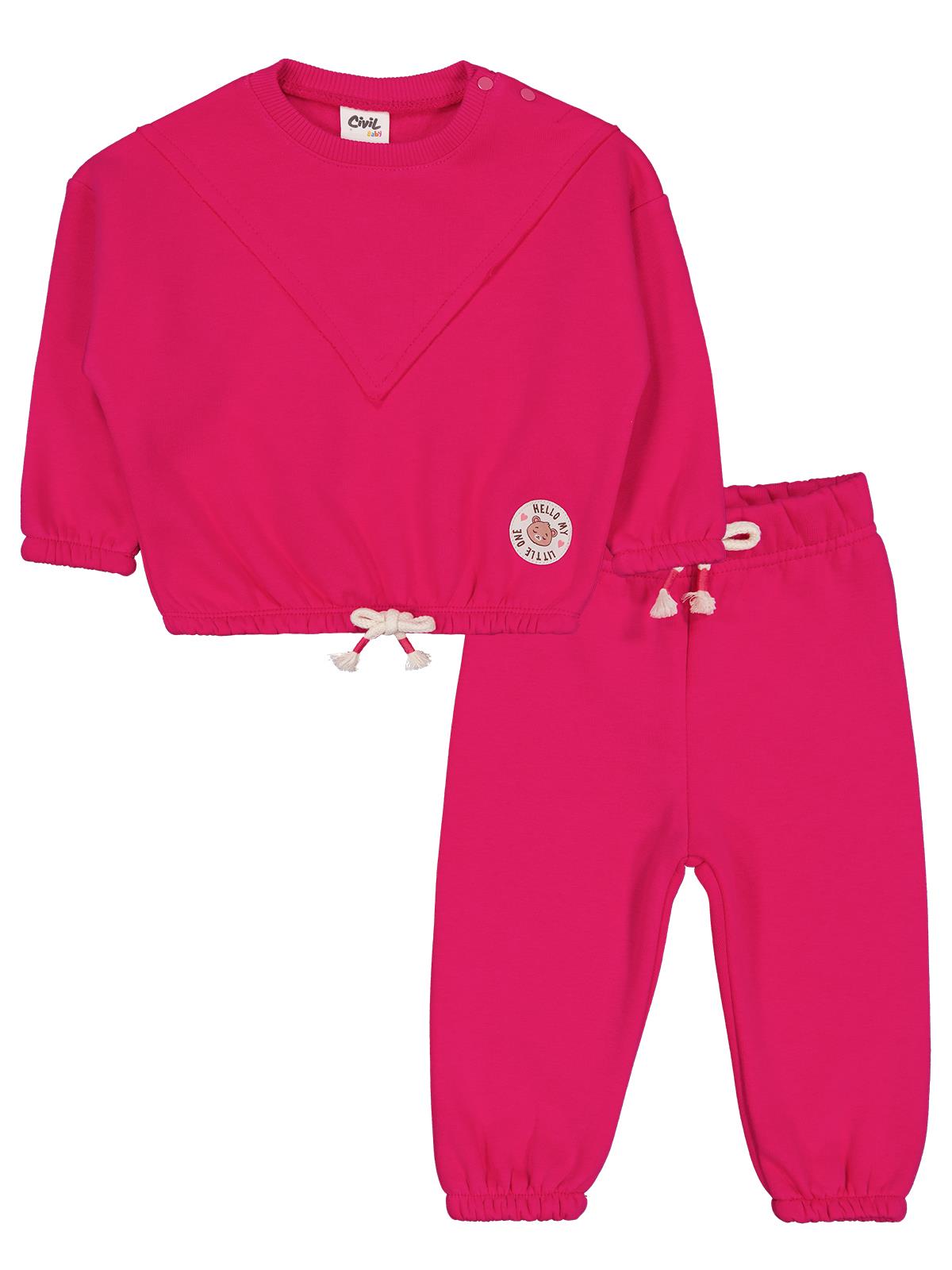 Civil Baby Hello My Little One Etiketli 6-18 Ay Takım - Fusya