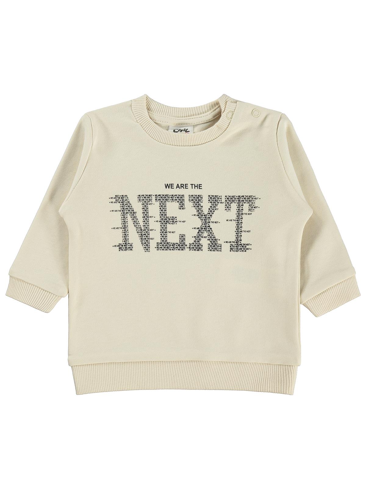 Civil Baby Next Baskılı 6-18 Ay Sweatshirt - Fil Dişi