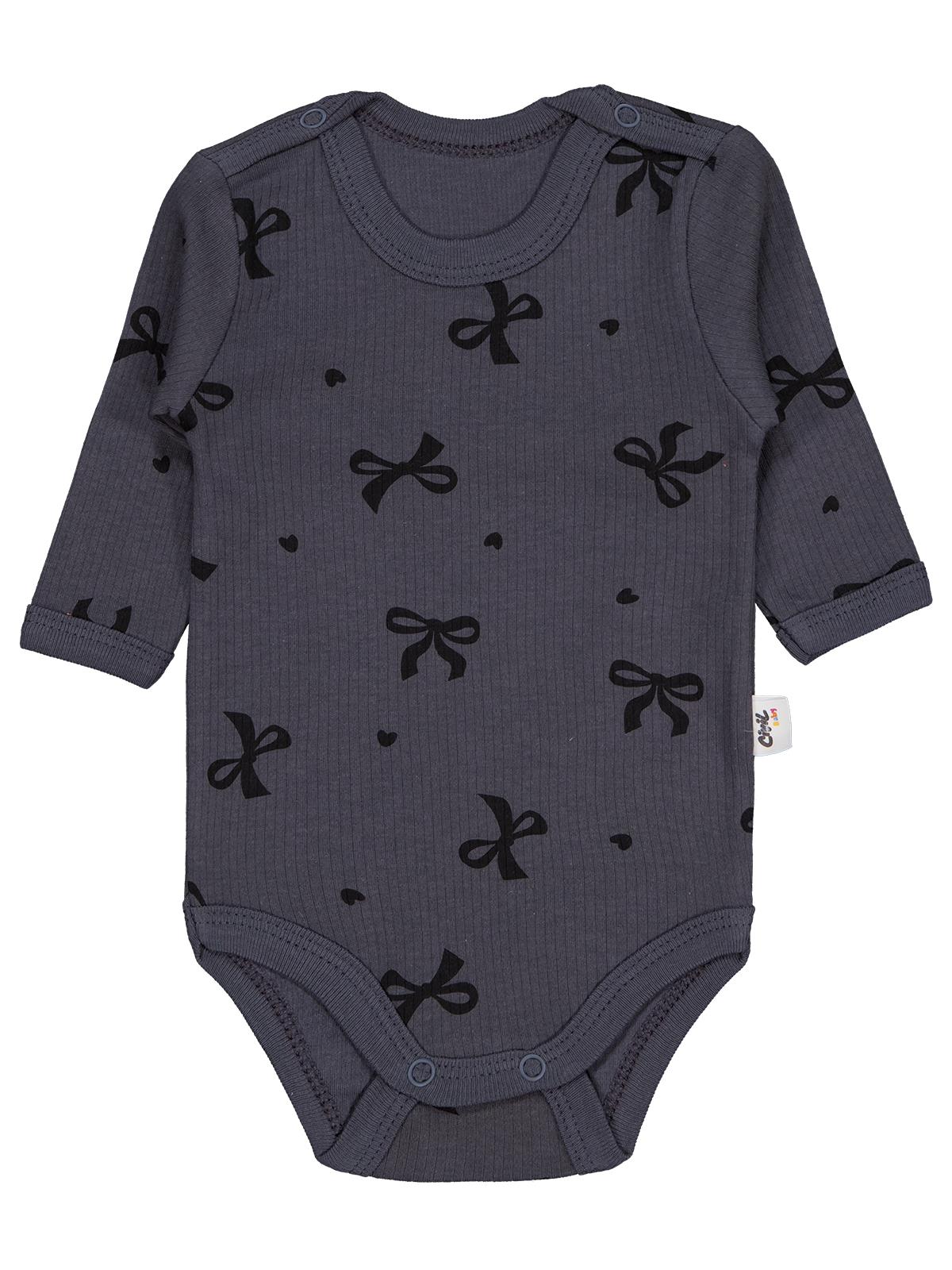 Civil Baby Fiyonk Empirme 1-36 Ay Çıtçıtlı Badi - Gri