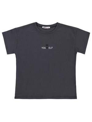 Civil Girls 10-13 Yaş Tişört - Gri
