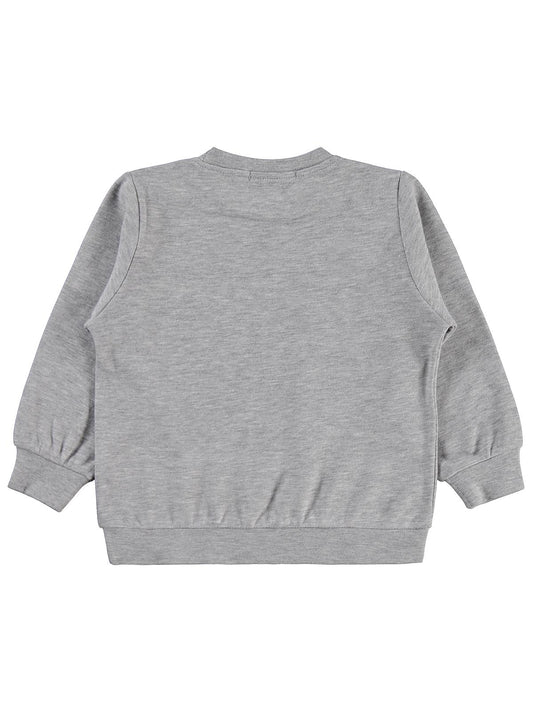 Civil Erkek Çocuk Astronot Baskılı Sweatshirt Km | İnterlok Uzun Kol | Okul Kreş ve Günlük Kullanım - Gri