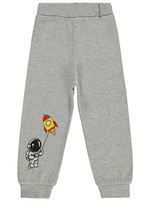Civil Erkek Çocuk Astronot Baskılı Eşofman Altı Km | İnterlok Baskılı | Okul Kreş ve Günlük Kullanım - Gri