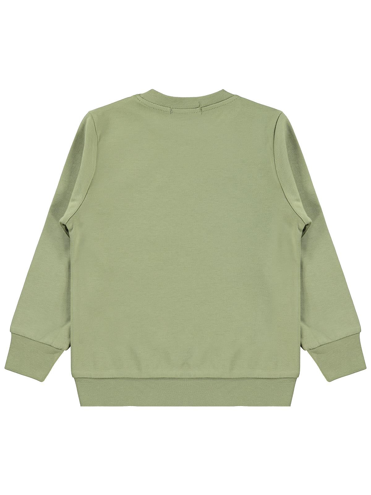 Civil Erkek Çocuk Cool Baskılı Sweatshirt Km | İnterlok Uzun Kol | Okul Kreş ve Günlük Kullanım - Haki