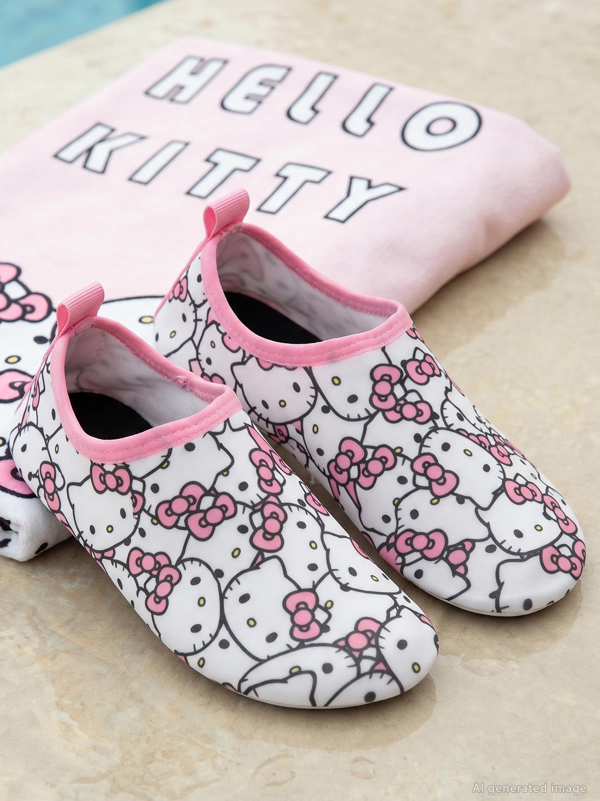 Hello Kitty Baskılı Tabanlı 32- Deniz Ayakkabısı - Beyaz