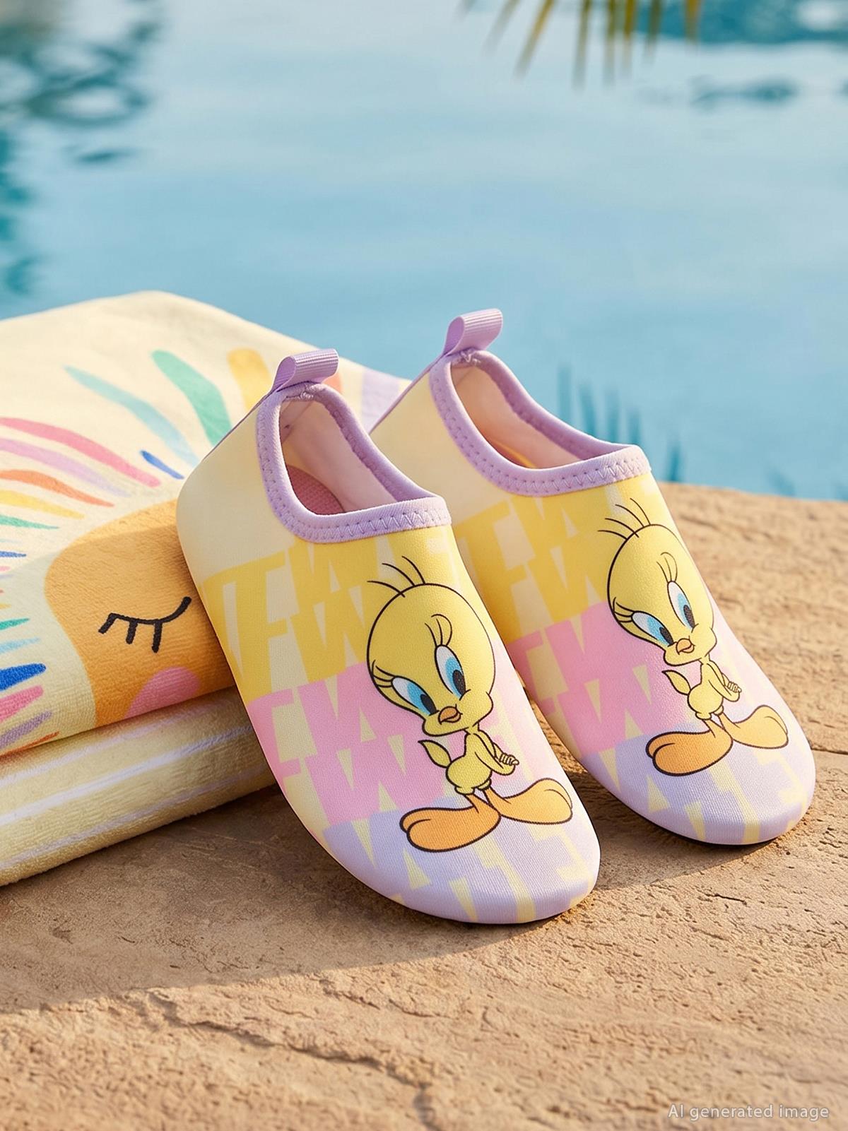 Tweety Baskılı Tabanlı 26- Deniz Ayakkabısı - Sarı