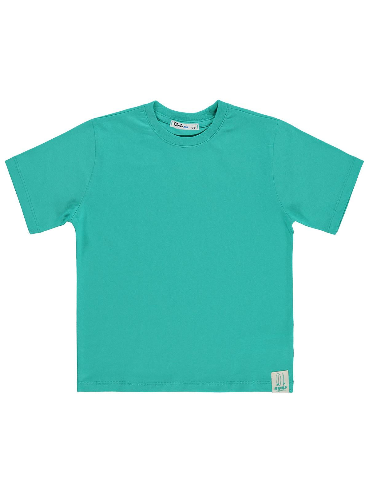 Civil Boys Basic Surf Etiketli 10-13 Yaş Tişört  - Yeşil