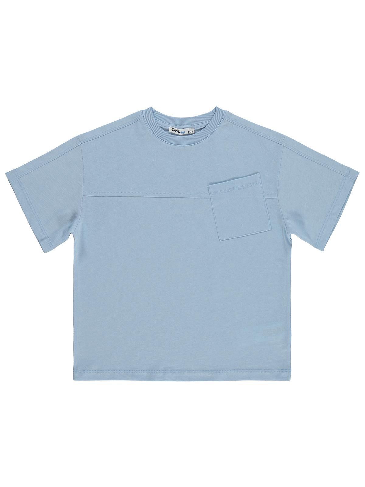Civil Boys Basic Flamlı 6-9 Yaş Tişört - Mavi